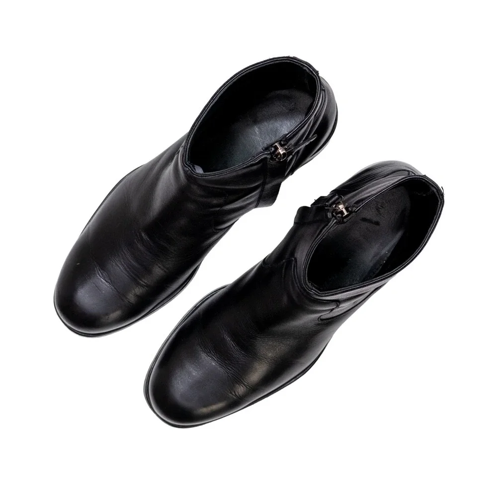 MR. HARE Size 8.5 Trane Black Leather Side Zipper Ankle Boots UK 6 US 7 EU 40